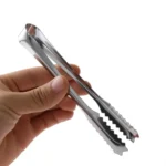 Stainless Steel Light Body Small Sugar Clip Cube Sugar Clip Thickened Ice Clip, Specification:9 Inches Black Handle - Image 3