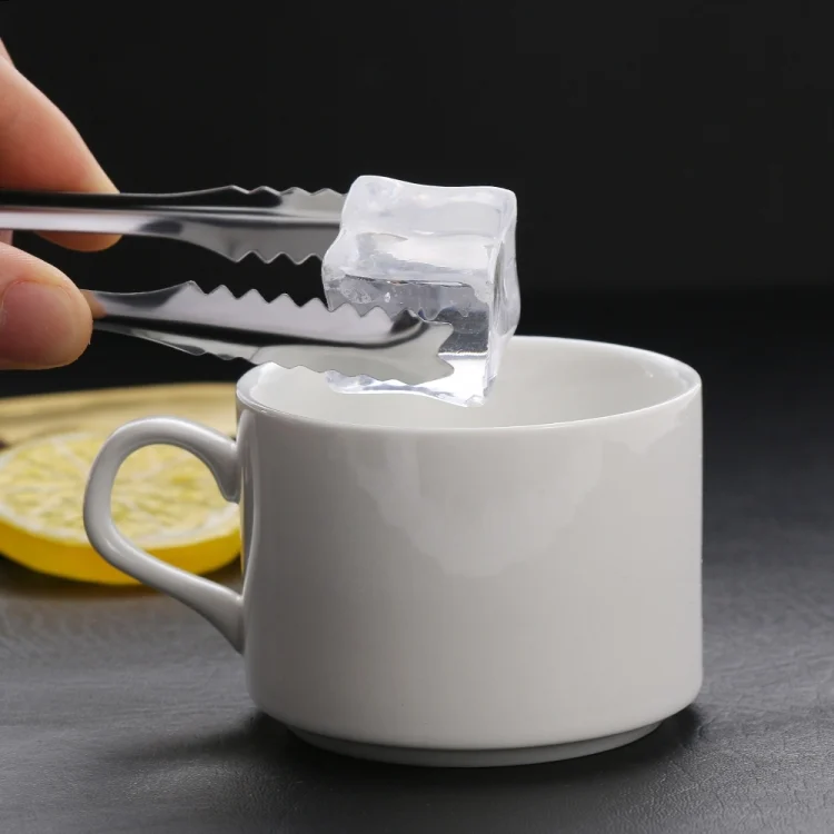 TBD0153172301_4.webp Stainless Steel Light Body Small Sugar Clip Cube Sugar Clip Thickened Ice Clip, Specification:9 Inches Black Handle - Image 5