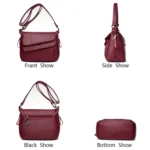 Summer Leather Luxury Handbags Female Shoulder Messenger Bag - Image 3