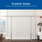 120-200cm Telescopic Drying Rack Outdoor Calcony Storage Shelf Stainless Steel Hanger Single Rod Clothes Rack - Image 6