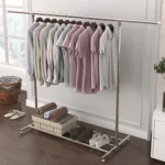 120-200cm Telescopic Drying Rack Outdoor Calcony Storage Shelf Stainless Steel Hanger Single Rod Clothes Rack - Image 7