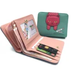 Women Cute Cat Wallet Small Zipper Girl Wallet Coin Purse - Image 5