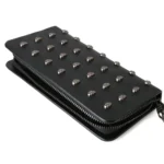 Women Metal Skull Wallet Card Leather Wristlet Handbags - Image 3