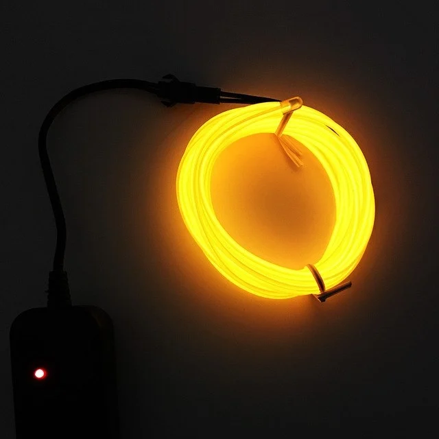Flexible LED Light EL Wire String Strip Rope Glow Decor Neon Lamp USB Controlle  3M Energy saving Mask glasses glow line F277