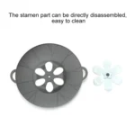 Silicone Flower Shape Anti-overflow Pot Lid Fresh-keeping Lid Rotatable Lid - Image 3