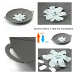 Silicone Flower Shape Anti-overflow Pot Lid Fresh-keeping Lid Rotatable Lid - Image 4