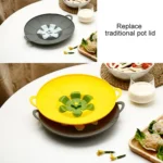 Silicone Flower Shape Anti-overflow Pot Lid Fresh-keeping Lid Rotatable Lid - Image 6