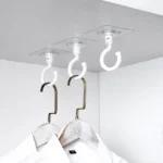 4pcs Rotatable Hook Wall Cupboard Door Coat Hook Ceiling Sticky Hook - Image 3