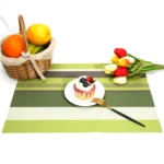 2 PCS Kitchen Dinning Table Placemat Napkins Heat Resistant PVC Stripe Mat Placemats Manteles Doilies Coaster Cup Pad - Image 4