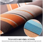 2 PCS Kitchen Dinning Table Placemat Napkins Heat Resistant PVC Stripe Mat Placemats Manteles Doilies Coaster Cup Pad - Image 7
