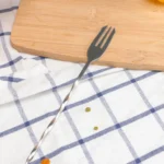 2 PCS Stainless Steel Long Handle Fork Spoon Cocktail Ice Stirrer Double Head Wine Mixing Stick - Image 2