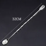2 PCS Stainless Steel Long Handle Fork Spoon Cocktail Ice Stirrer Double Head Wine Mixing Stick - Image 6