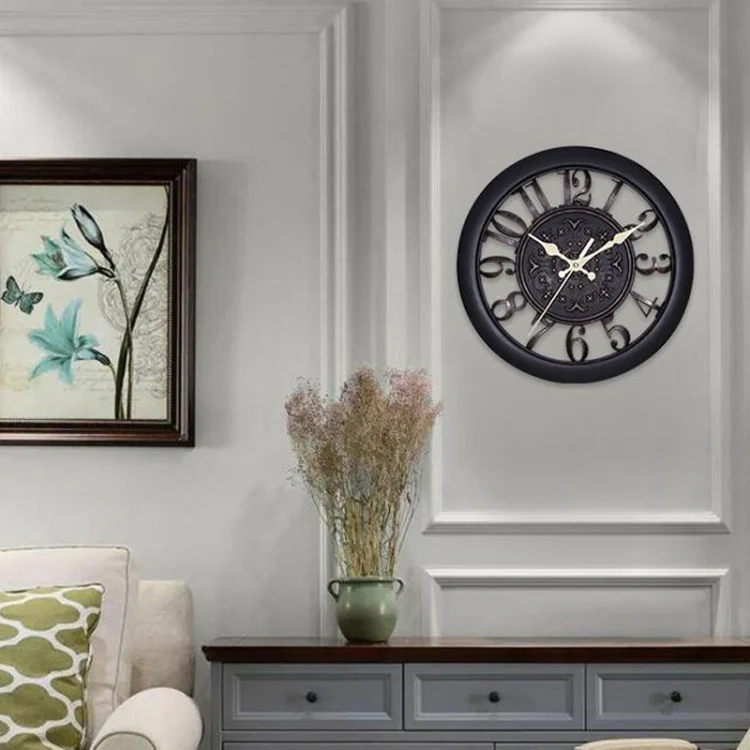 TBD0167581001A_3.webp Home Round Retro Living Room Quartz Wall Clock - Image 4