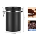 Coffee Container Stainless Steel Tea Storage Chests Black Kitchen Sotrage Canister Coffee Tea Caddies Teaware - Image 3