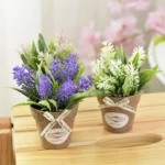 Fake Flowers Grass With Plastic Artificial Potted Flowers For Rustic Garden Farmhouse Decoration - Image 3