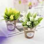 Fake Flowers Grass With Plastic Artificial Potted Flowers For Rustic Garden Farmhouse Decoration - Image 4