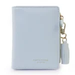 Brief Design Bifold Tassel Women Wallet PU Leather Short Credit Card Holder Purse - Image 2