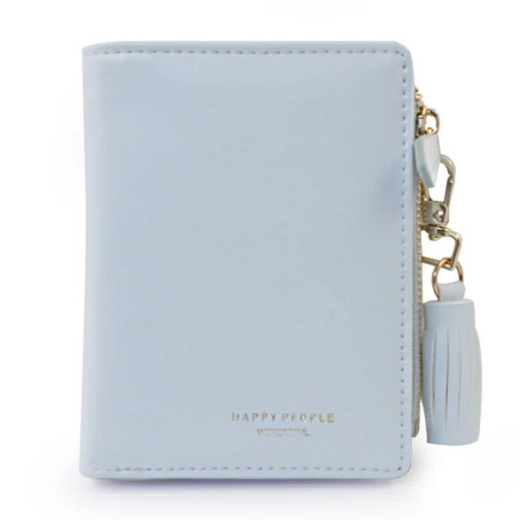 TBD0170278501B_1.webp Brief Design Bifold Tassel Women Wallet PU Leather Short Credit Card Holder Purse - Image 2