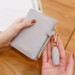 Brief Design Bifold Tassel Women Wallet PU Leather Short Credit Card Holder Purse - Image 6