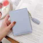 Brief Design Bifold Tassel Women Wallet PU Leather Short Credit Card Holder Purse - Image 7
