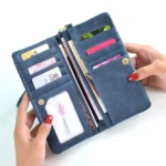 Women Long Wallet Female High Capacity Double Zippers Clutch Purse - Image 6