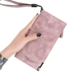 Fashion Ladies Zipper Long Dull Polish Retro PU Leather Wallet Clutch Coin Purse - Image 3