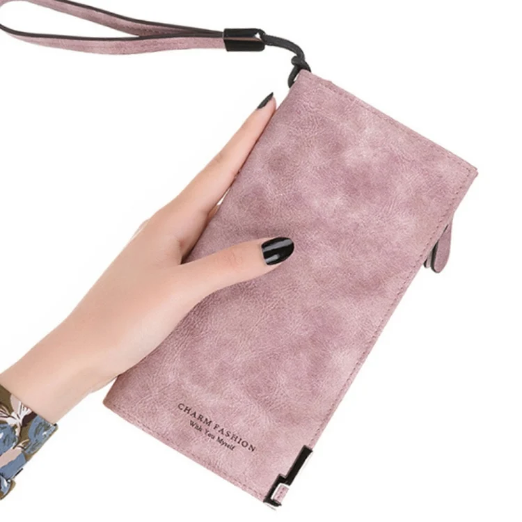 TBD0173023501C_2.webp Fashion Ladies Zipper Long Dull Polish Retro PU Leather Wallet Clutch Coin Purse - Image 3