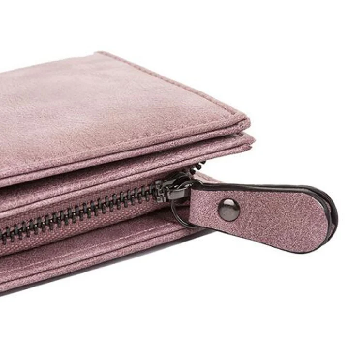 TBD0173023501C_4.webp Fashion Ladies Zipper Long Dull Polish Retro PU Leather Wallet Clutch Coin Purse - Image 5