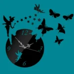 Butterfly Star 3D Acrylic Stereo Living Room Bedroom Decorating Mirror Wall Clock