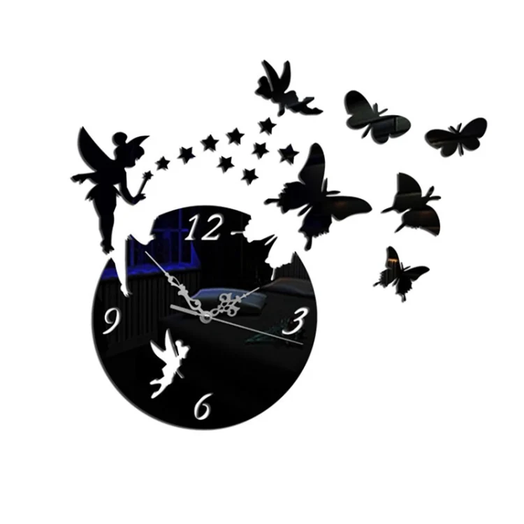 TBD0174043101A_2.webp Butterfly Star 3D Acrylic Stereo Living Room Bedroom Decorating Mirror Wall Clock - Image 3