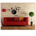 Butterfly Star 3D Acrylic Stereo Living Room Bedroom Decorating Mirror Wall Clock - Image 5