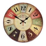 Vintage Wooden MDF Hanging Clock Mute Quartz Clock Living Room Wall Clock - Image 2