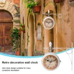 Wrought Iron Clock Vintage Decorative Double-sided Wall Clock - Image 7