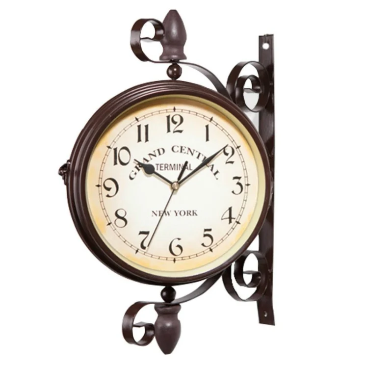 TBD0174096901A_1.webp Classic Creative Cafe Decoration Bar Double-sided Wall Clock - Image 2