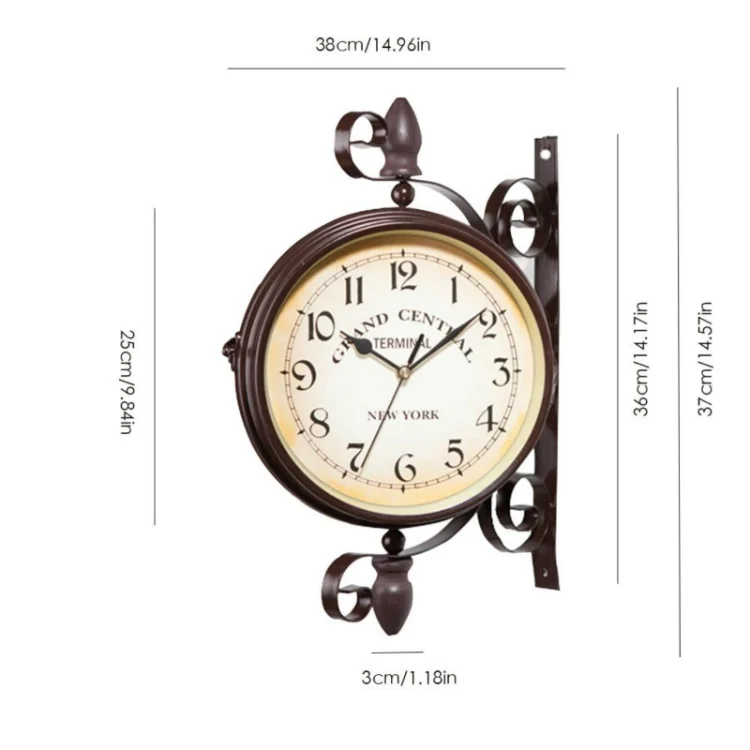 TBD0174096901A_3.webp Classic Creative Cafe Decoration Bar Double-sided Wall Clock - Image 4