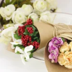 100 PCS Kraft Paper Cone Bouquet Candy Bag Christmas Wedding Party Gift Wrap with Twine - Image 3