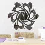 Home Crystal Acrylic Quartz Mirror Clock Jewelry Clock Petal Pattern Clock - Image 5