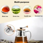Stainless Steel Infuser Teapot Clear Borosilica Glass Filter Heat Resistant Coffee Puer Tea Pot Heated Container Boiling Kettle - Image 5