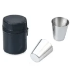 2 Sets Outdoor Mini Stainless Steel Small Wine Glass Hiking Camping Travel Portable Drinking Cup Set with Leather Case - Image 6