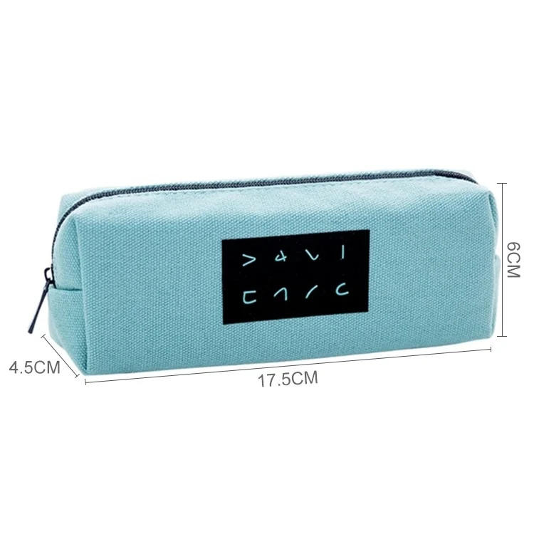 TBD0180621001A_1.webp Simple Text Large Capacity Canvas Pencil Case - Image 2