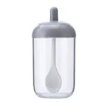 Household Simple Kitchen Round Seasoning Jar with Spoon