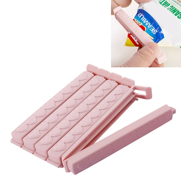 TBD0181714201.webp 5pcs / Pack Plastic Bag Snack Bag Sealing Love Clip Kitchen Accessories Green - Image 1