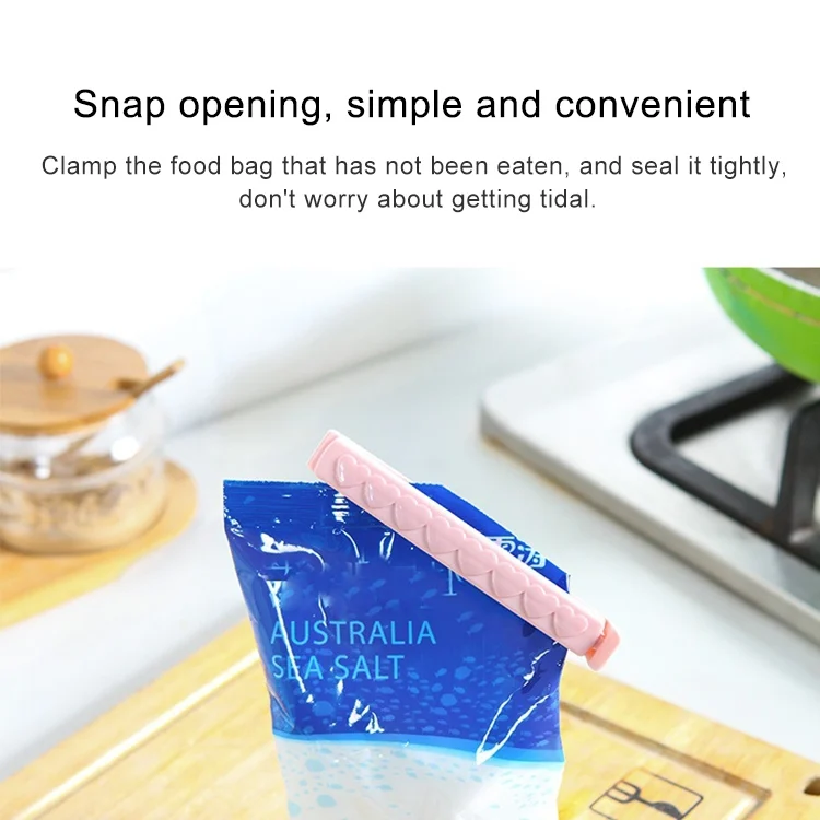 TBD0181714201_4.webp 5pcs / Pack Plastic Bag Snack Bag Sealing Love Clip Kitchen Accessories Green - Image 5