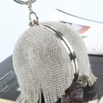 Diamond Tassel Women Party Metal Crystal Clutches Evening Bags Wedding Bag Bridal Shoulder Handbag - Image 4