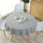 Polyester Cotton Round Tablecloth Dust-proof Cotton and Linen Printing Tablecloth - Image 2