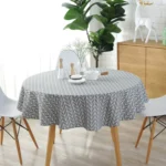 Polyester Cotton Round Tablecloth Dust-proof Cotton and Linen Printing Tablecloth - Image 3