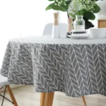 Polyester Cotton Round Tablecloth Dust-proof Cotton and Linen Printing Tablecloth - Image 4