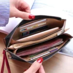 Women Zip Wallet Long Clutch Multi Card Holder Wallet Wrist Wallet - Image 6