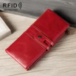 Ladies Genuine Leather Long Wallet Anti-theft Card Bag Multifunctional Clutch Bag - Image 2