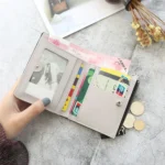 Wallet Female Short Student Korean Version of The Cute Little Fresh Folding Mini Tide Personality Coin Purse - Image 3